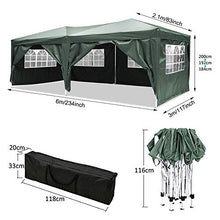 Bunao Robusto Gazebo Pieghevole da 3 x 6m,Tenda da Giardino Pieghevole/Retrattile, Impermeabile, Rivestimento in PVC, ha in Dotazione Una Sacca per Il Trasporto Gratuita