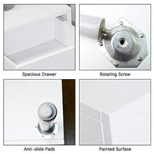 ZZBIQS, comodino in legno bianco con 2 cassetti, moderno, tavolino per camera da letto (bianco e naturale)