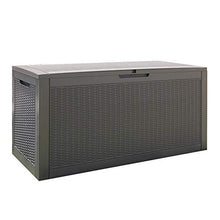 Outsunny Baule da Esterno in PP Effetto Rattan 380L Cassapanca da Giardino per 2 Persone, Grigio Chiaro 122x54.5x62.5cm