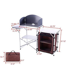 Tavolo Da Cottura Pieghevole, Stazione Di Cucina Portatile All'aperto Cucina in Alluminio Camping Con Organizzatore Di Stoccaggio, Tavolo Da Cucina Regolabile Per Barbecue, Picnic, Attività All'aperto