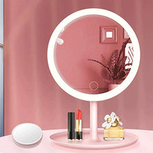 Specchio for Il Trucco, Specchio for Il Trucco A LED con Luce, Specchio for Il Trucco Desktop, Conveniente Specchio di Trucco, Rosa