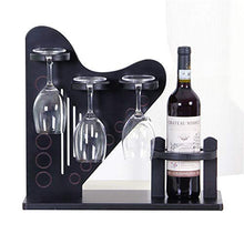 Feifei Portabottiglie Vino Set di Bicchieri da Vino in Legno per Vino - Confezione da 1 Bottiglia di Vino Rosso e 6 Bicchieri da Vino