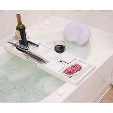 Sostegni Telescopici Vasca Pallet, Multi-Funzione di Mobile Movie iPad Stand-Scivolo Asciugamano bambù Vassoio in bambù, 73-109cm Esteso Adatti per L'hotel Domestico Bagno Vasca da Bagno