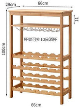 PWZ Pratica Semplicità Domestica Bambù e Legno Pratica Semplicità Domestica Espositore Scaffale Di Stoccaggio da 30 Bottiglie Espositore a Cinque Strati Espositore per Bicchiere Di Vino Che Può Esser