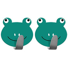 Tatkraft FROGS - Ganci Appendiabiti da Parete Adesivi in Acciaio Inox per Cucina e Bagno - Portasciugamani per Bambini Divertente - Senza Perforazione di Qualsiasi Superficie - Set di 2 Pezzi