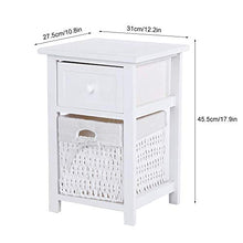 FGDSA Comodino Comodino in Legno Semplice Bianco 2 Pezzi/Set con Cassetto E Cesto Portaoggetti Comodino Divano Letto per Uso Domestico