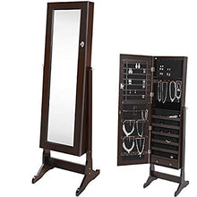 Vasca da bagno con luce a LED per armadietti di gioielli, armadietto, armadietto, con serratura e cassetto (marrone/altezza: 149 cm)
