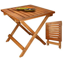 ECD Germany Tavolo da Giardino in Legno di Pino - 46 x 46 x 46 cm - Pieghevole - Quadrato - per Terrazza Balcone Patio Tavolino da caffè Richiudibile Tavola da Pranzo Arredo Mobili da Esterno