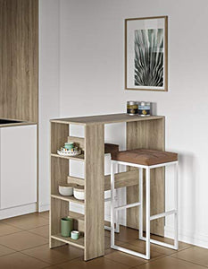 Temahome Tavolo da Bar Gavarnie, Particle Board, Beige (Oak), 94 x 40 x 101 cm