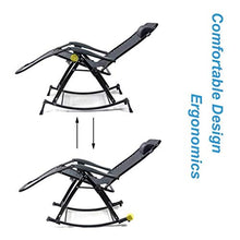 XLYYHZ Sedia Zero Gravity Sedia reclinabile ， Sedia a Dondolo Zero Gravity Lounge con Cuscino Imbottito Grigio per Adulti in Soggiorno Pieghevole Leggera | Sedie da Giardino reclinabili per Esterni