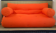 Divano Letto futon con braccioli Double Face Base Tatami Colori Rosso/Arancio Misura futon 120 x 200 cm