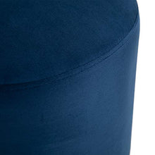 homcom Pouf Design Rotondo, Poggiapiedi Cilindrico Blu con Base Oro e Seduta Imbottita, Casa/Negozio, Ф36x42cm-Max 120kg