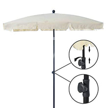 BAKAJI Ombrellone da Giardino Palo Centrale 200 x 125 cm Palo 32mm 4 Stecche Struttura Acciaio Inclinazione Regolabile Arredamento Esterno Gazebo Piscina Giardino Terrazzo Ambienti Esterni Beige