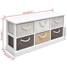 FAMIROSA Mobile Contenitore con 6 Cassetti in Legno
