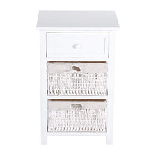 1 PZ Camere da Comodino Supporto 2 Tiers 1 Cassetto Camera da Letto Organizzatore Cabinet Canestro Cestino (Bianca)