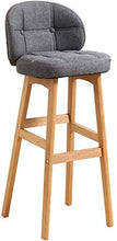 ZCY Mobili Soggiorno Sgabelli Sgabelli da Bar in Legno di faggio Sedia con Schienale e poggiapiedi ergonomici | Sedie da Pranzo con Cuscino in Tessuto di Lino per Pub/Cucina Sgabelli