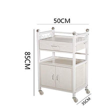 YIN YIN Carrello per Ripiani Mensola a mensola Crystal Space Grande Cucina Bagno Bagno Ruota Multifunzione Bianco 50X35X85CM Carrello a rulli (Color : White)