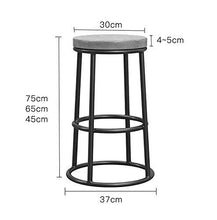YS Sedia Sgabello da Bar Sedile Bar, Moderno, Semplice, Rotondo in Legno, Ferro, Arte, Casa, Pranzo, Tempo Libero, Ristorante, Nordico,45 cm,45 cm