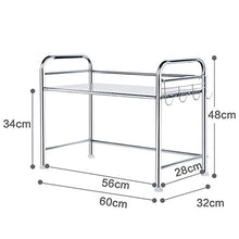 LYM &ripiano di stoccaggio Scaffale for Forno a microonde, Scaffale di stoccaggio in Acciaio Inossidabile Scaffale di stoccaggio for Cucina Forniture for Cucina -2 Strati Scaffale di Finitura