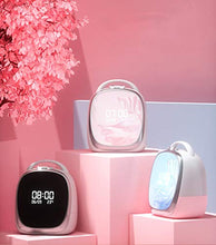 Specchio per Il Trucco USB Ricaricabile Makeup Organizer Scatola di stoccaggio Scatole per cosmetici e gioielli con l'ora, la data e la temperatura visualizzate sullo schermo,Pink