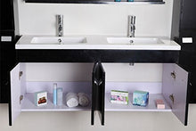 Mobile bagno Lady nero o bianco doppio lavabo in ceramica cm 120 sospeso miscelatori e 2 colonne inclusi I