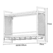 JHGJBJ Metallo Parete Vino Rack, Stile Industriale Ferro saldato Doppio Strato a Parete Titolare Calice, banco di Mostra di Vino con trogolo Vetro di Vino (Size : 100cm)
