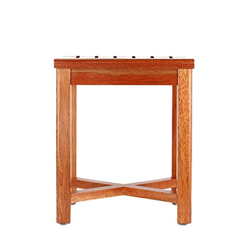XD Sgabello da Bagno Sgabello da Bagno Sgabello in Legno Sgabello da Pranzo Impermeabile in Quercia Rossa Tavolo da Doccia Portatile Sgabello Antiscivolo Quadrato Leggero (Dimensioni: 50cm)