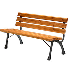 Panchina In Legno Massello Con Schienale, Struttura In Metallo Panchina Anticorrosione Per Parco Balcone, Retro Panca Da Giardino Cortile Per Il Tempo Libero, Facile Da Montare Sedia Parco