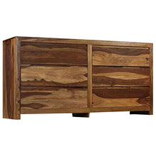 SKM Cassettiera in Legno Massello di Sheesham 160x40x80 cm