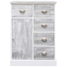 SKM Credenza con 10 Cassetti Grigia 113x30x79 cm in Legno (20.95kg)
