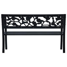 Cikonielf Panca da Giardino Decorativa 125 x 53 x 77 cm Panchina da Giardino con Braccioli Curvati Elegante Robusta Classica-Nera in Acciaio