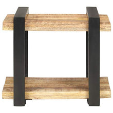 Tidyard Comodino 50x40x40 cm in Legno di Mango Grezzo,per Soggiorno, Camera da Letto, Balcone,può Servire Come Comodino, Armadietto, Tavolino