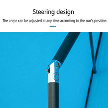 Wgwioo Ombrellone da Giardino, Ombrellone Rettangolare Basculante con Luci LED Ad Energia Solare E Base, per Giardino, Piscina, Spiaggia, Barbecue Picnic,Blu