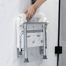 LXLAMP Sgabello per Vasca ergonomico da Doccia Sgabello Pieghevole for Appendere A Parete Bianco for Bagno for Anziani/Cambio Scarpe/Bagno/Sgabello Antiscivolo - Cuscinetto 180 kg