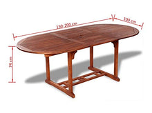 Zerone Tavolo da Giardino, Tavolo da Pranzo Pieghevole in Legno massello di Acacia, Grande Tavolo da Buffet per Interni ed Esterni, 200 x 100 x 74 cm