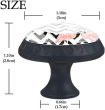 Loev Flamingo Couple Black Zigzag Pomelli per Porta Set di 4 Pomelli per Mobili Manopole per Cassetti Cucina Armadio Vetro