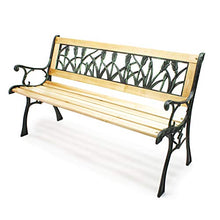 Wiltec Panchina Panca da Giardino Ulrike in Legno e ghisa con Motivo Floreale