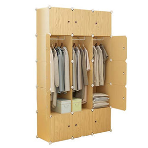 Locker Withdoor Armadio 3-Hanging Archivi Rimovibili di Plastica Divide-Grid Scaffali Clothes Home Camera MUMUJIN (Size : 111X47X183CM)