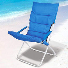 BAKAJI Spiaggina Pieghevole Portatile Sedia Canapone Sdraio Richiudibile Struttura in Tubolare di Alluminio Rivestimento in Tessuto Oxford Imbottito per Spiaggia Mare Campeggio (Blu)