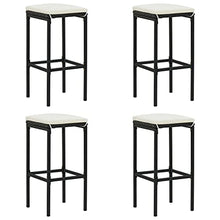 vidaXL Set Bar da Giardino 5 pz con Cuscini Polyrattan Nero