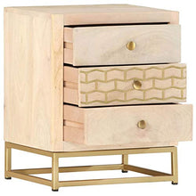 Tidyard Comodino Classico con 3 Cassetti in Legno Massello di Mango 40x30x50 cm,Comodino Camera da Letto,Comodino Cameretta,Comodino Classico,Comodino con Cassetti,Comodino Rustico