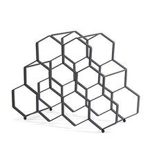 DESIGN DELIGHTS - Portabottiglie da Vino, in Metallo, 36 x 27 x 26 cm, 9 Bottiglie, Colore: Nero, cantinetta