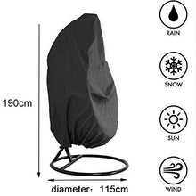 FEZBD Patio Hanging Copertura della Sedia, Uovo Altalena da 210D Impermeabile e Antipolvere in Tessuto Esterno del Giardino del Rattan di Vimini Swing Chair Cover (190 * 115cm),Nero