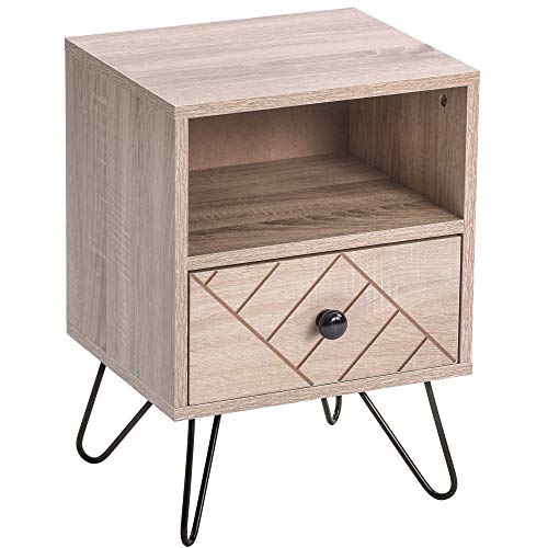 WGYDREAM Comodino Casulite con Comodini con Gambe in Metallo Cassettiera Camera da Letto con Vano Portaoggetti Frontale Aperto per Camera da Letto Bagno Soggiorno