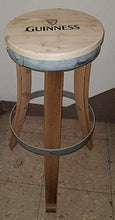 Elymostore Sgabello doghe Botte in Castagno o Rovere da 71 cm con Cerchio in Ferro da 4 mm MOD 6