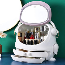Organizer per Trucco,3 Cassetti Contenitori per Esposizione di Gioielli E Cosmetici Moderni con Specchio Illuminato A LED, Porta Cosmetici per Bagno,Vanità E Piano di Lavoro,A