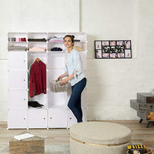 Relaxdays 10021976_49 Armadio Guardaroba Componibile, 20 Scomparti, Sistema a Incastro, Plastica, 180x146,3 cm, Bianco