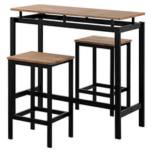 WYLZLIY-Home Set Tavolo Bar Bancone sgabelli Mobile Bar Tavolo da Bar E Sgabelli Set da Banco Tavolo da Pranzo Tavolo da Pranzo E Sedie Set da Cucina Moderna da Cucina in Legno con 2 Sgabelli