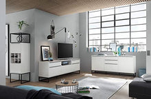 Armadio alto in metallo opaco moderno stile industriale, bianco e nero, 100 cm, M48158WS2