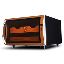 VIY Umidificatore per Sigari, Humidor, 12-23 °C, Display Digitale, 50 W, 38 Db, Illuminazione a LED, 25 L, Touch, 150 Sigari, Ripiani in Legno di Cedro, Nero